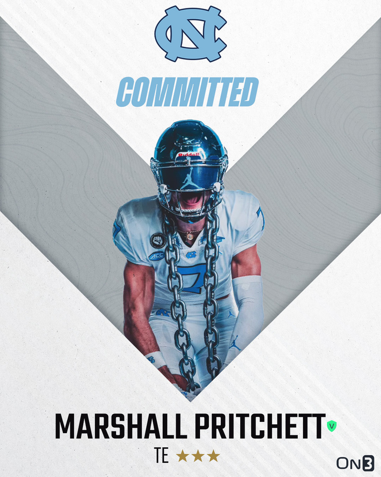 🚨BREAKING🚨 2025 TE Marshall Pritchett has committed to North Carolina🐏 More from @ChadSimmons_: on3.com/college/north-…