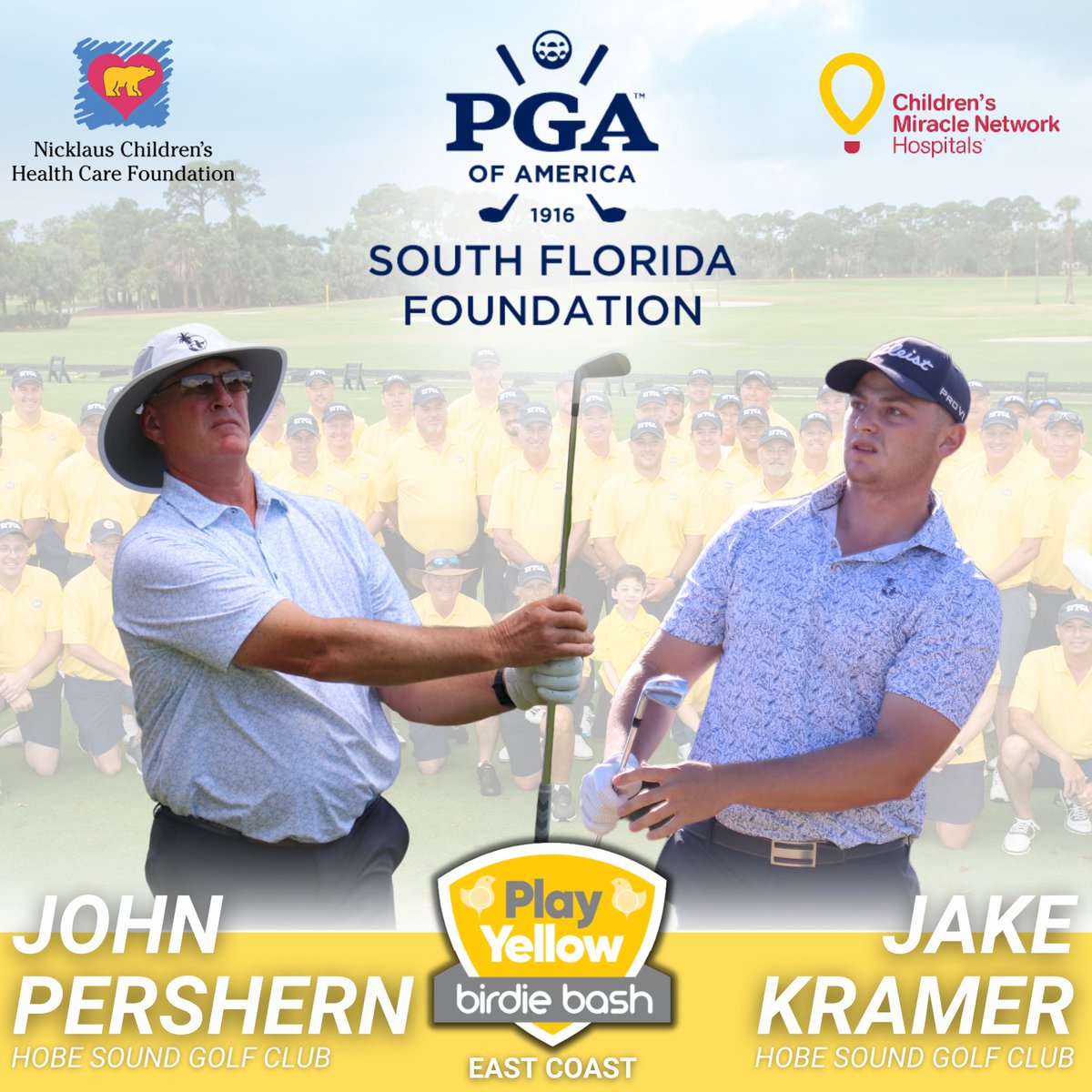 HSGC Head Golf Professional John Pershern and Assistant Professional Jake Kramer are teaming up to participate in the 3rd Annual “Play Yellow Birdie Bash” on Monday, Apr. 15 at PGA National.  Go to sfpgabirdiebash.com/.../YlGW1MN3/p… to donate!