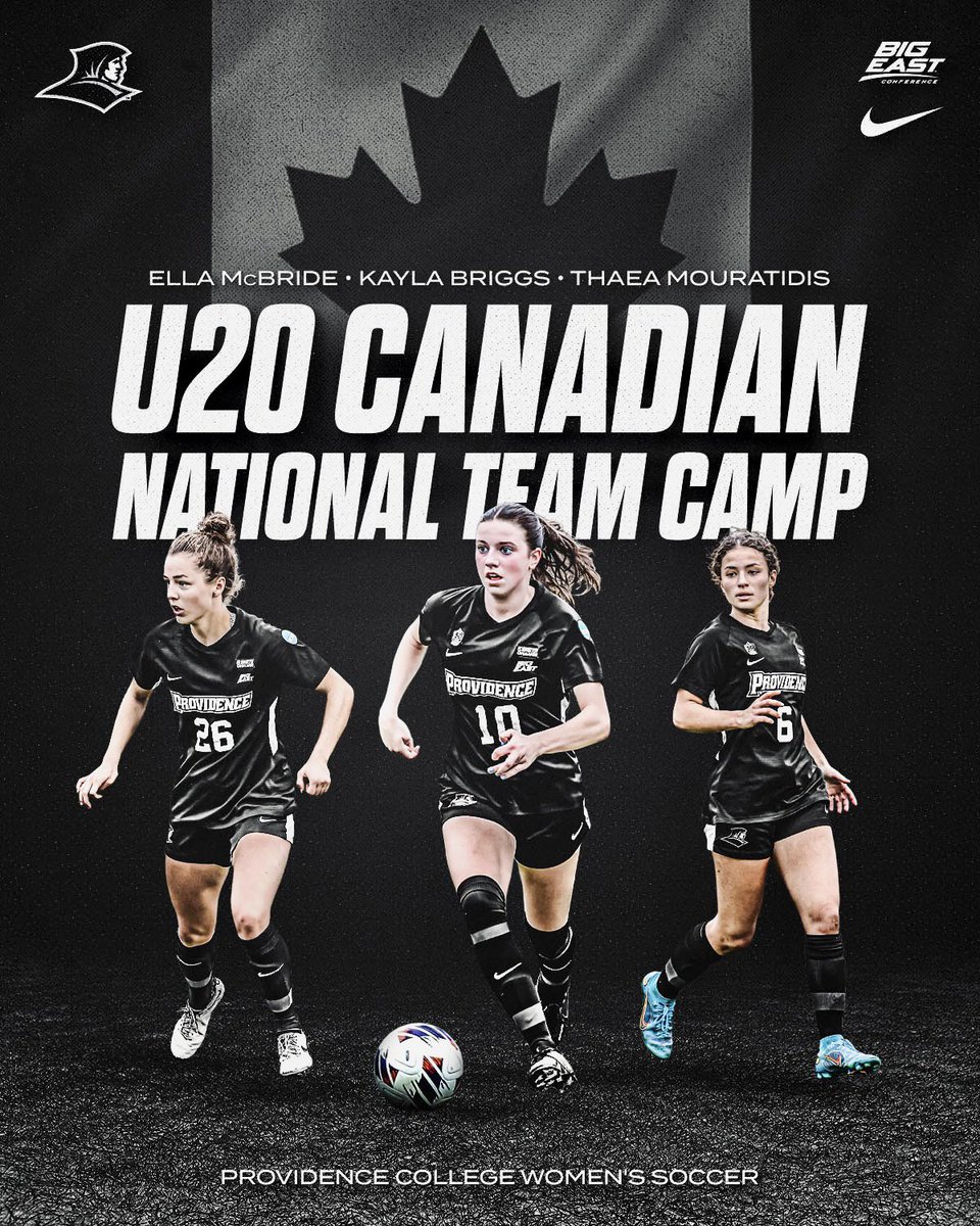 Congratulations to Kayla Briggs, Ella McBride & Thaea Mouratidis on being selected to Canada’s U20 national team camp in Germany! 🇨🇦 Go Friars!