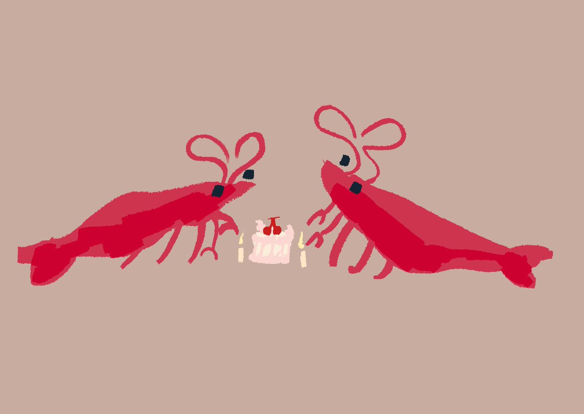 Thanks for 12 followers I drew two shrimp on a date