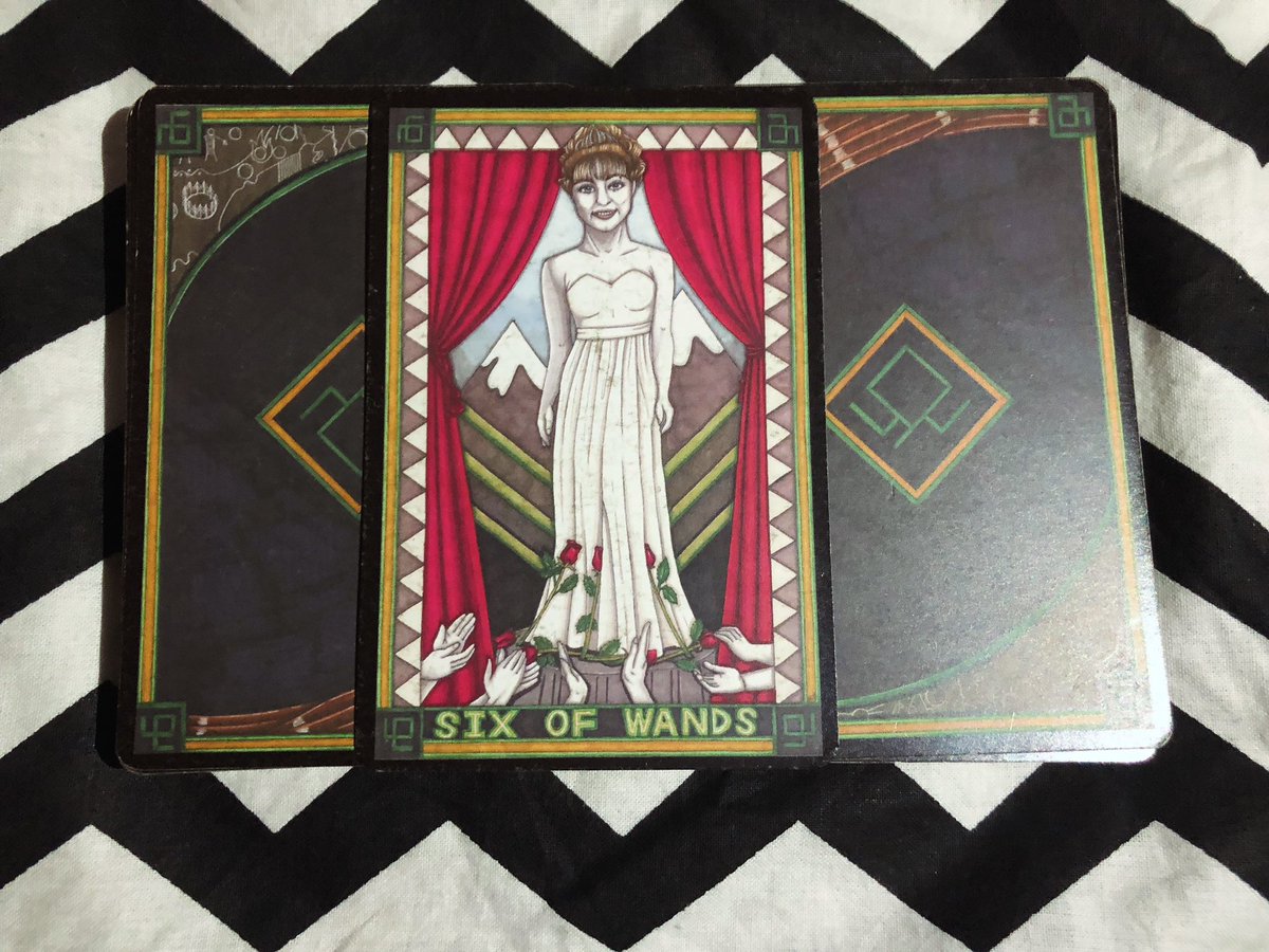 Six of Wands aka Laura. It is time to accept your crown and bathe in the glow of success. You have worked hard and your achievements have been recognised. Hold your head up high and remember to thank all who helped you in your speeches.#TwinPeaks
