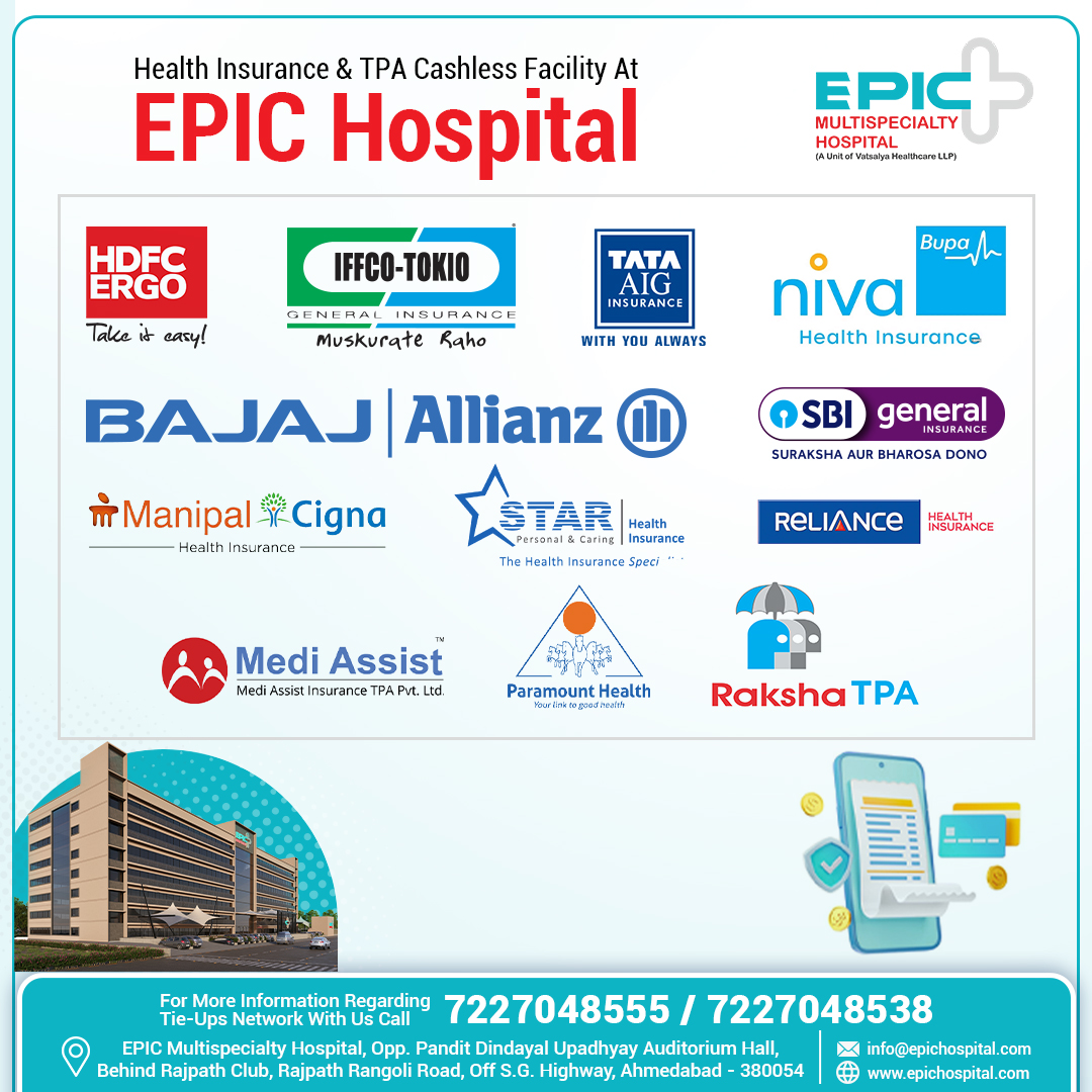 epichospital's tweet photo. Health Insurance &amp; TPA Cashless Facility Now At EPIC Hospital
For more information regarding Tie-ups Network with us call 7227048555/7227048538

#EpicHospital #CashlessHospitalization #InsuranceIntegrated #TPAExpert #QualityCare #cashlessservices #TPA #insurance #insuranceprocess https://t.co/Dg1pQZ2jeO