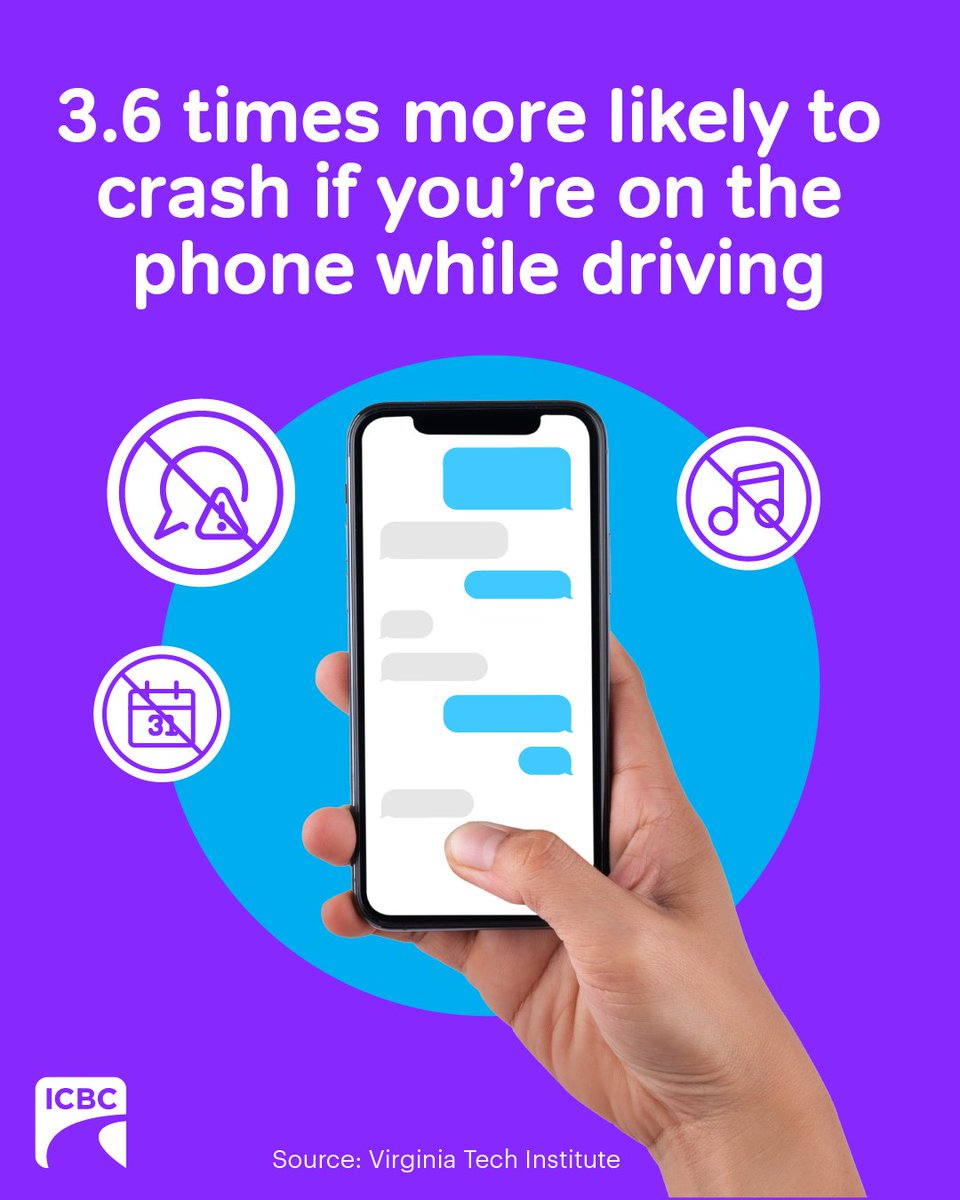#StaySafe: Did you know? Using your phone, GPS, or any electronic device while driving increases your risk of crashing by 3.6 times. 

Let's all #LeaveYourPhoneAlone and keep our eyes on the road for a safe journey.

#EyesFwdBC #VanCommunityPolicing #KOMCPC #VPD