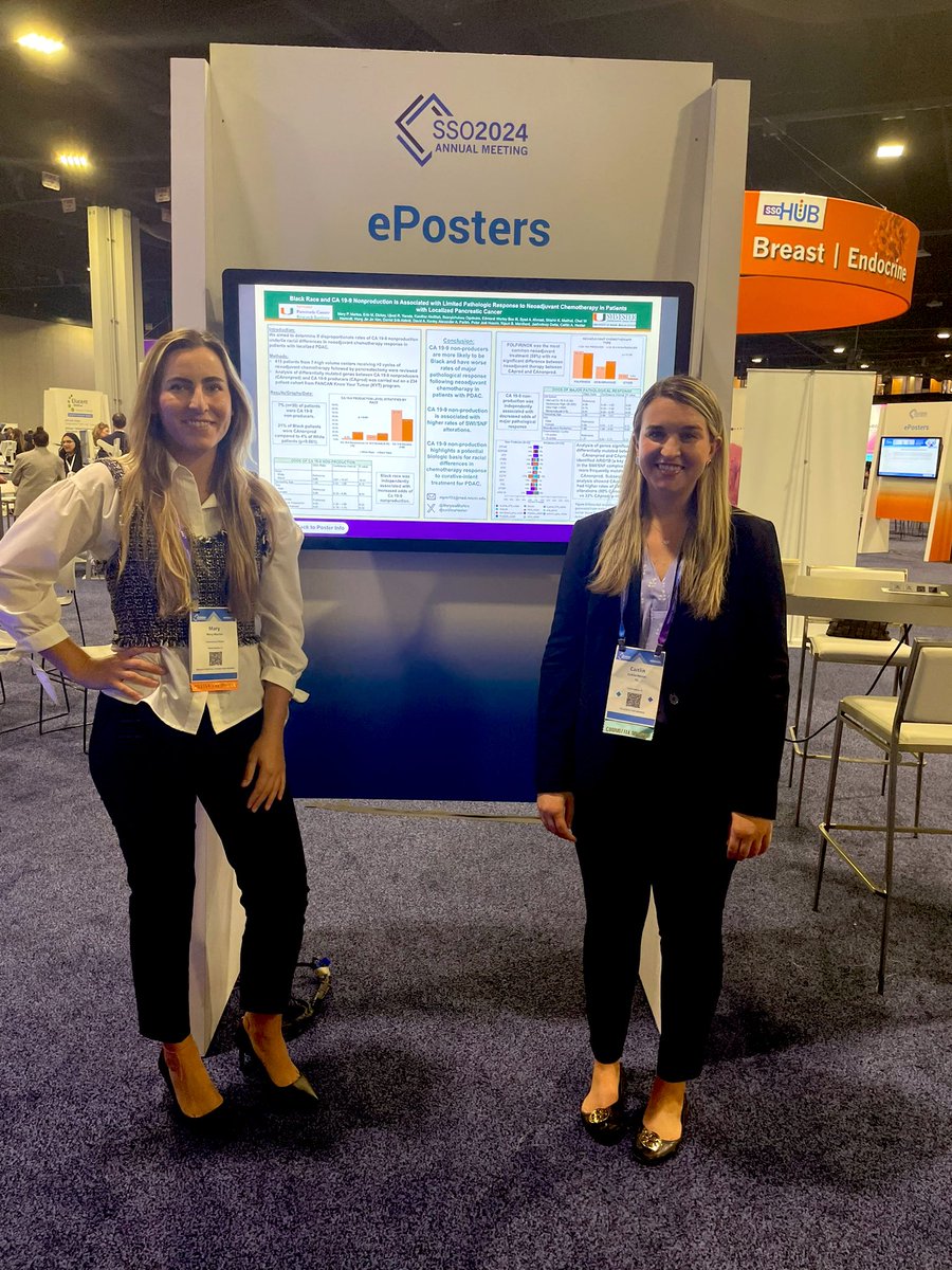 Incredibly proud of @MarysiaMartos and our work on racial differences in CA 19-9 nonproduction and implications in chemotherapy resistance. Coming to a journal near you soon! #SSO2024