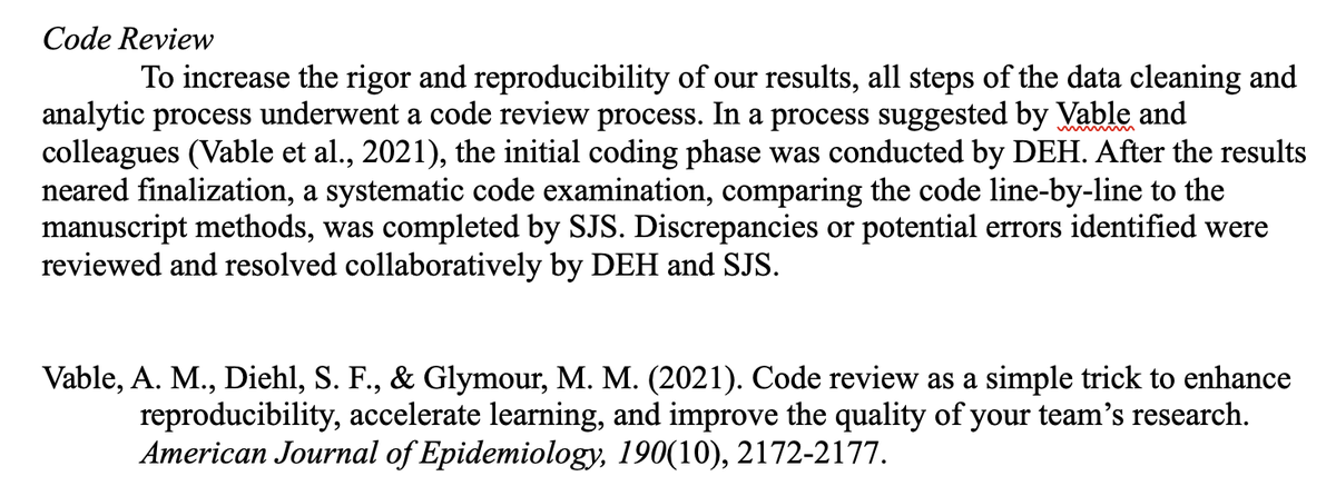 First time we are including a note about our code review in a paper. We all should be doing code reviews. Errors are common. In fact, they are expected. Let's try to catch as many of them as we can, before a paper is published.