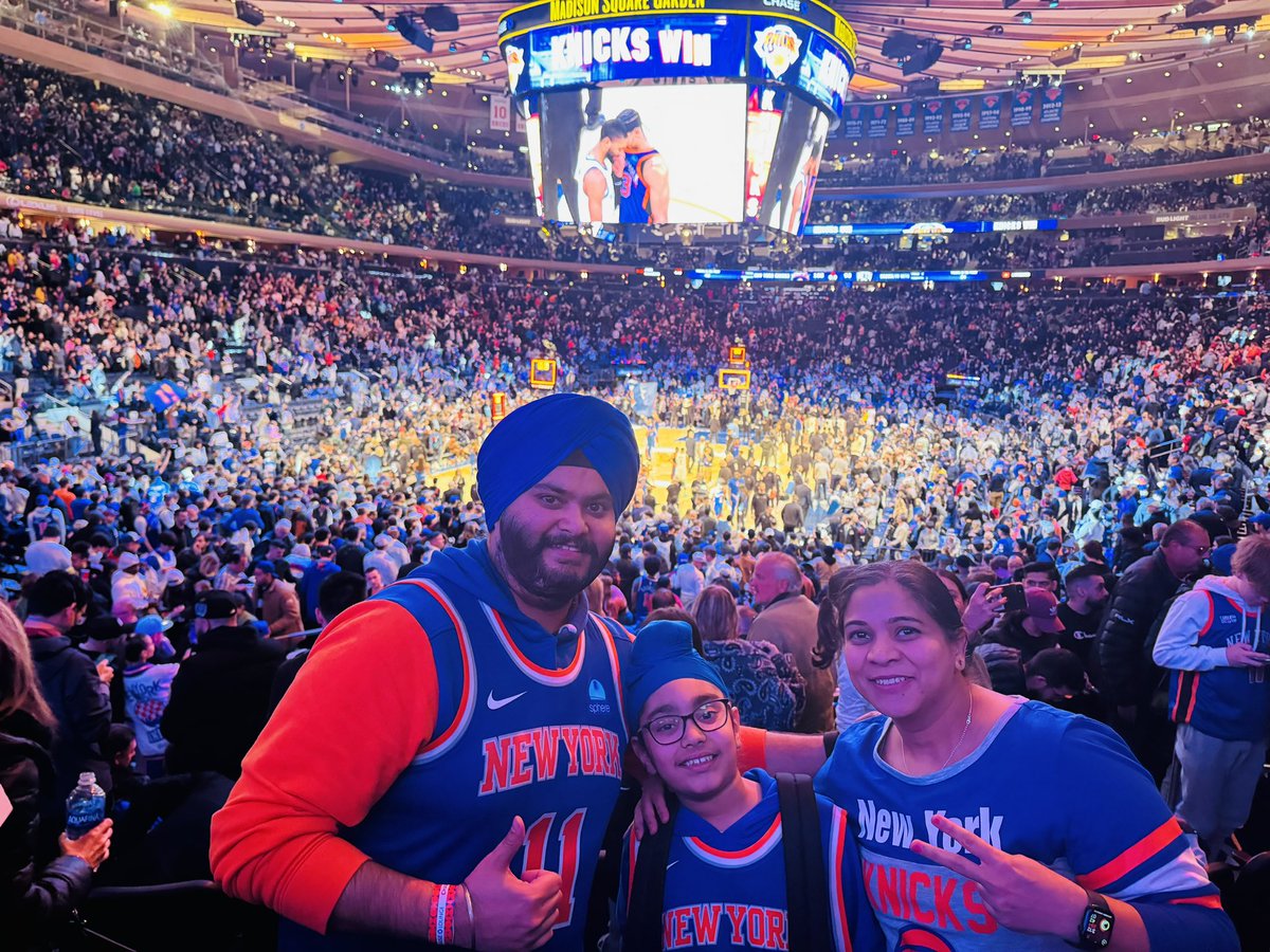 What a great win!! #kidsDay well spent @TheGarden | #NewYorkForever #OnceAKnickAlwaysAKnick