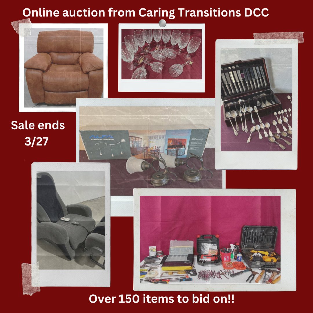 RexNorris7's tweet image. New online auction from Caring Transitions DCC!! It has almost everything you need for your house!!! Don't miss out! Sale ends 3/27, and remember everything starts at $1

ctbids.com/estate-sale/27…

#CTBIDS #emptynesterlife #auctiontime #onlinestore #auctionsale #estate