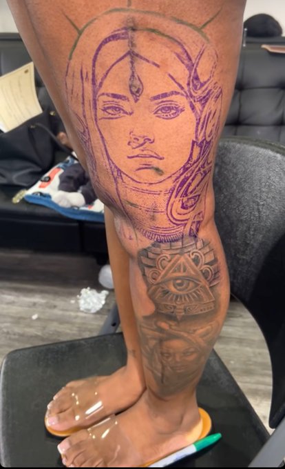 my leg finna be so fire ?? shoutout to my husband. he’s done this entire leg! https://t.co/CFNrR8N1h