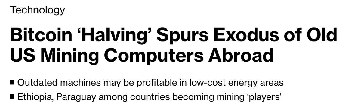 Bloomberg's @DavidPan_1 sheds light on 600,000 S19 series ASICs exiting the US, mostly bound for Africa and South America. Original research that makes for a great read.