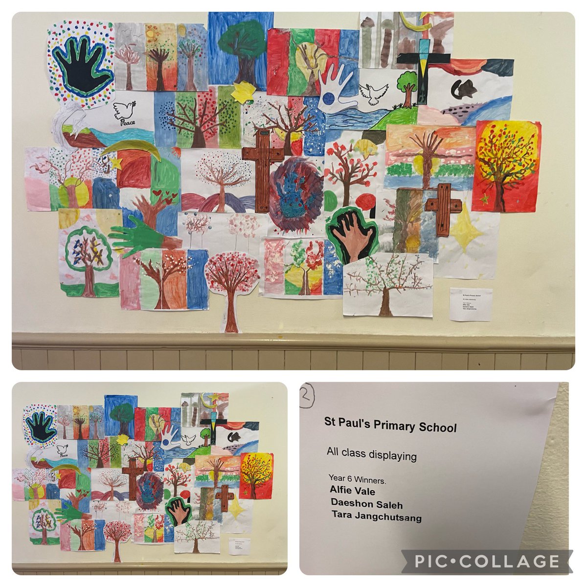 stpaulsprm's tweet photo. A wonderful evening at Grace Church, Easter through Art, exhibition. You can see our art work every afternoon between 2-4pm. @CSCJES @WG_Education @LlandaffDio @LlandaffEd https://t.co/LklZE7kBF6