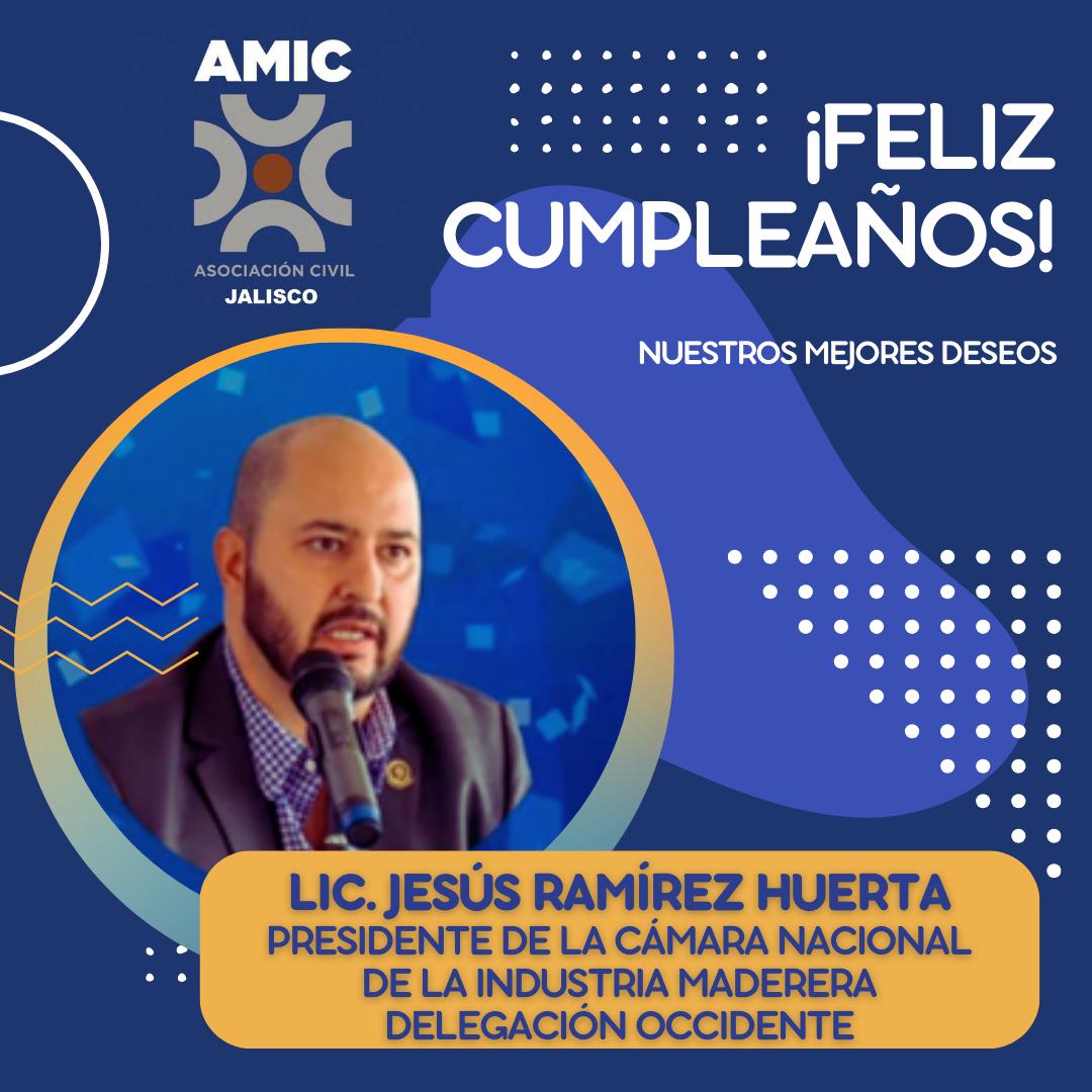La AMIC Jalisco A.C. Felicita al Lic. Jesús Ramírez Huerta, Presidente de <a href="/CaMaderera_Jal/">Cámara Maderera Jal.</a> Occidente, con motivo de su cumpleaños.

¡Que sean muchos días de estos, muchas felicidades!