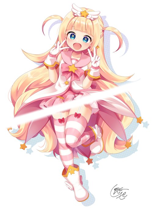 skebにてクライアントさんのキャラを描かせていただきました!デザインすごいかわいい〜っ、ありがとうございました〜❣️(謎光の下は🍞✌️です) 