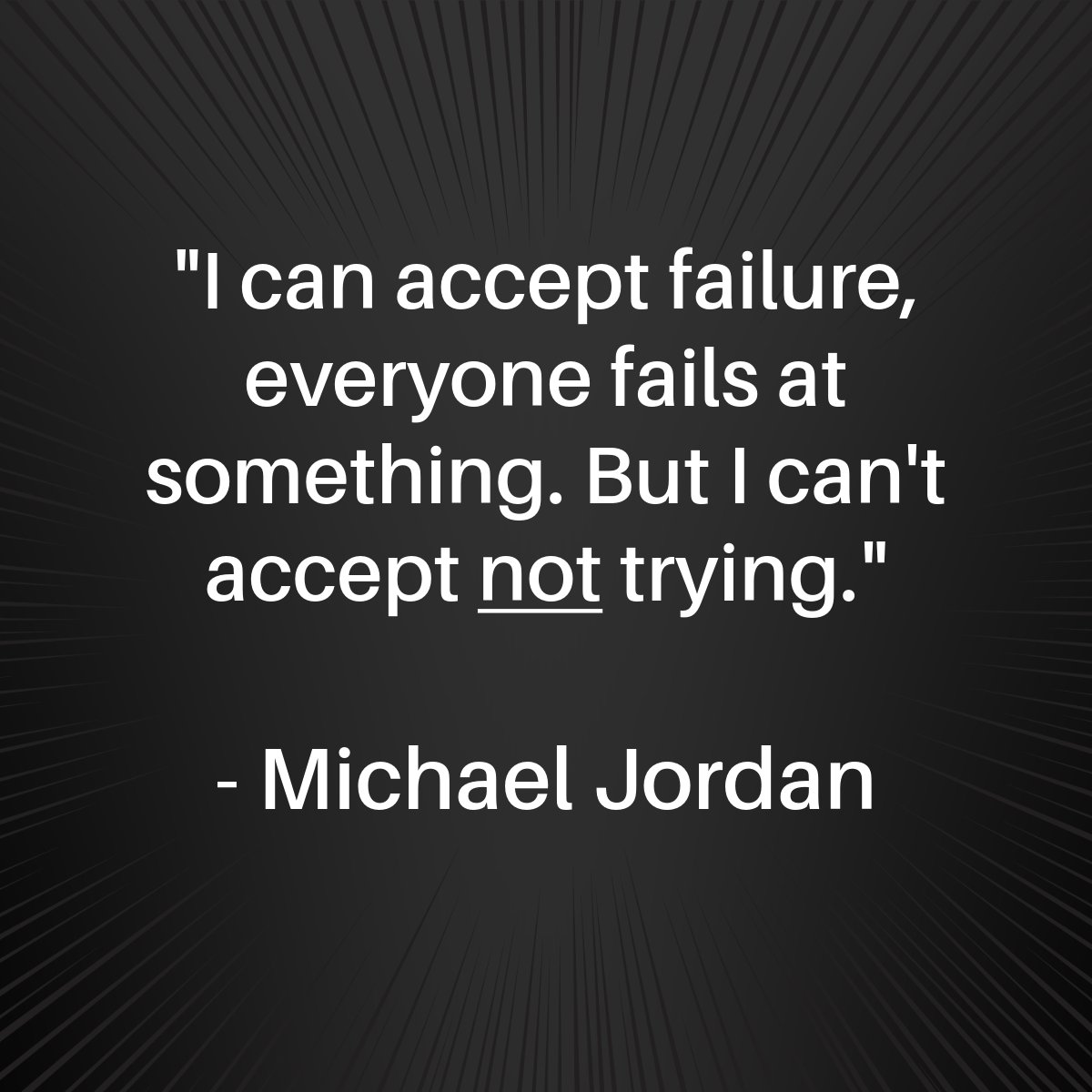 Accept failure as a step to greatness, but never accept the defeat of not trying! 💯

#MichaelJordan  #GOAT #Motivation  #neverstoptrying