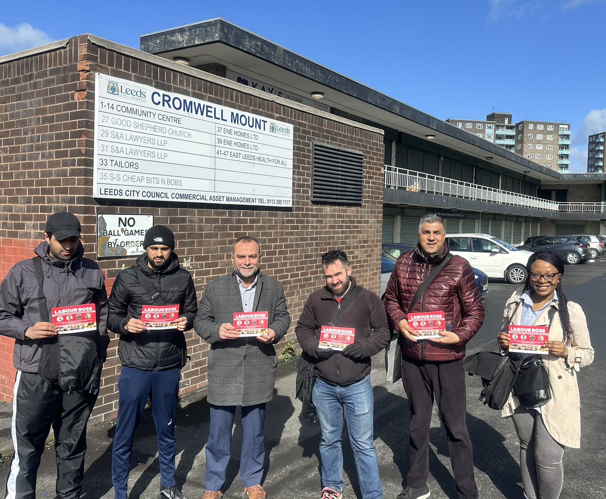 Fantastic to be out with @BRhilllabour team delivering Labour Rose🌹@FarleyLabour, @nkele_manaka @Farhad and others. Labour vote strong here for @asgharlab and talking to residents. Picking up casework and reported! #LabourDoorstep #VoteLabour #LocalElection2024 @Leeds_Labour