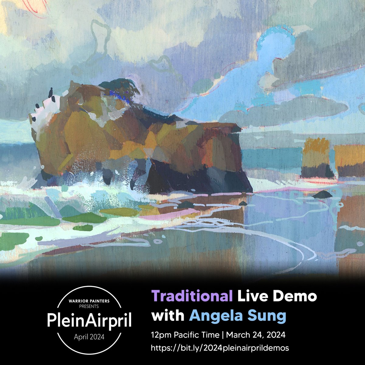 Join @AngelaSungArt tomorrow to practice some gouache and warm up for #pleinairpril 🥳