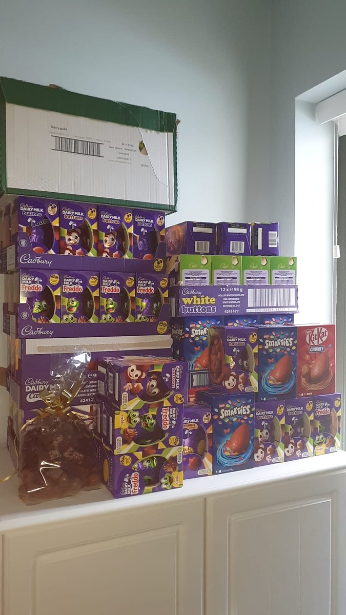 BligheDerek's tweet photo. A member of Ireland-First has been collecting Easter eggs to help families in Meath in need who are struggling with the cost of living. 
She has actually exceeded her amount needed but If u want to help and donate in some way, her group would be very grateful for a €10/€20 aldi/lidl voucher.