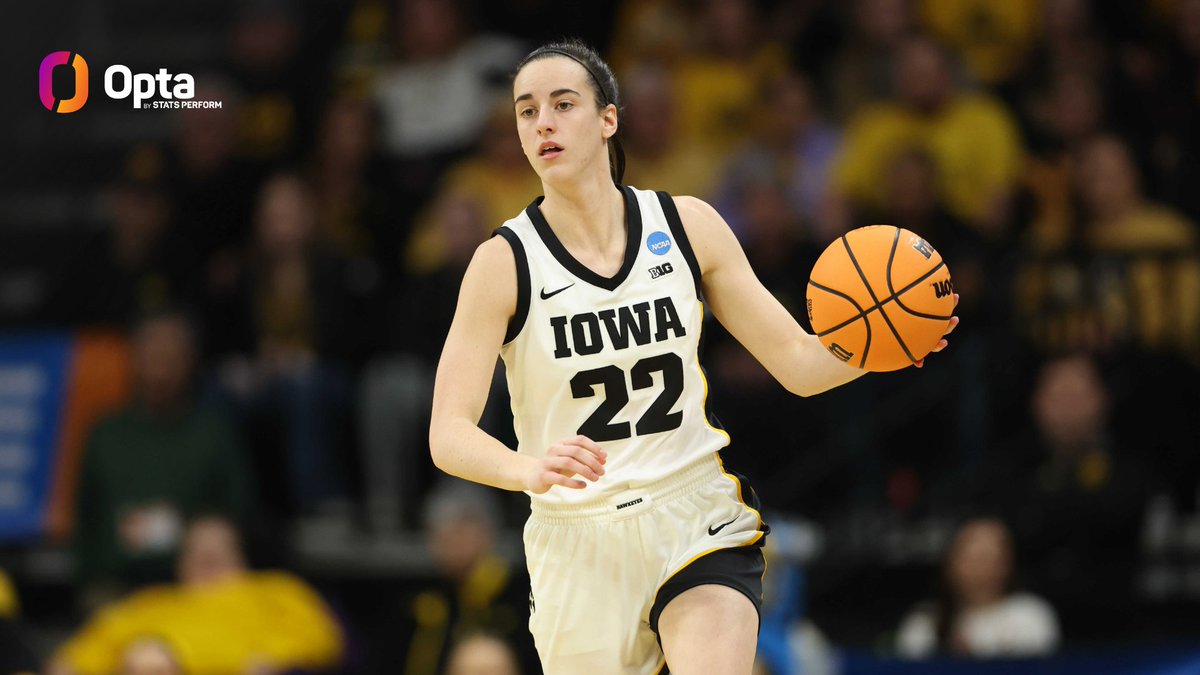 Today against Holy Cross, Caitlin Clark of @IowaWBB recorded her fourth career NCAA Tournament game with 25+ points, 10+ assists & multiple steals. All other D-I players (men's and women's) have combined for six such games this century, with no individual having more than one.