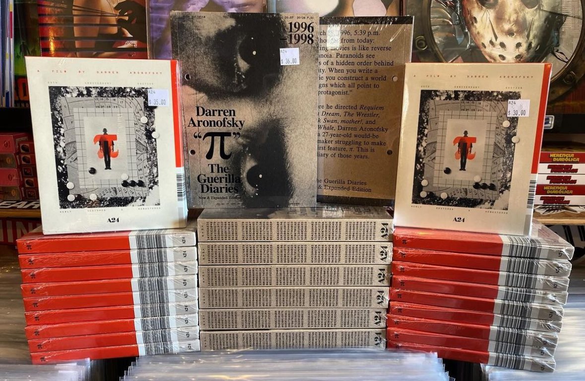 Nothing truly beats the feeling of buying physical media in person and I’m stoked that we have been able to work with <a href="/A24/">A24</a> to be able to sell the new 4K and blu-ray of Pi, along with Darren Aronofsky’s The Guerrilla Diaries book, for IRL sales 

Come get ‘em <a href="/TheArchiveCT/">The Archive</a>