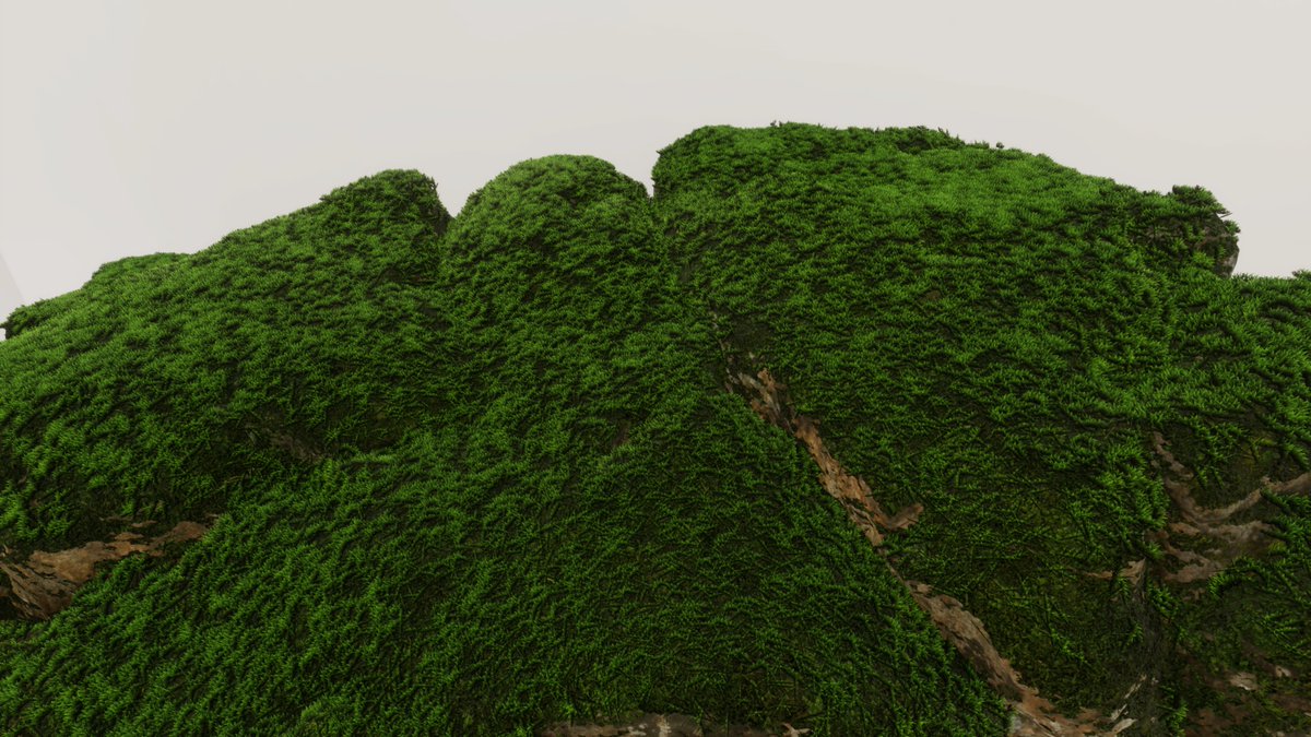 AnikDeysigns's tweet photo. Recently I was playing Horizon Forbidden west and the vegetation density is just amazing. It is mind blowing how the game is rendering millions of actual geometry to render tiny moss. So I created my own using this amazing compute shader based grass system made by @minionsart. https://t.co/zwlcmWWd8H