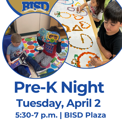 🌟 Join us for an evening of fun and learning at our Pre-K Night Extravaganza! 🌟 📅 Date: April 2 🕠 Time: 5:30-7 p.m. 🏫 Location: Birdville ISD Plaza 6351 Blvd 26, North Richland Hills, TX 76180