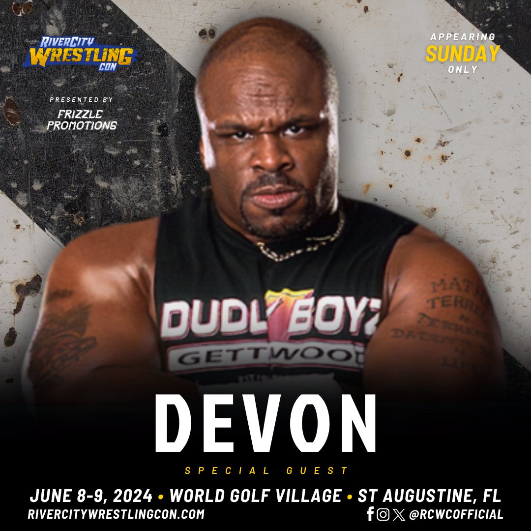 🚨 As exclusively revealed by @dlovesrasslin, .@TestifyDVon is set to appear Sunday, June 9, courtesy of Frizzle Promotions. ➡️Tune in to the podcast: open.spotify.com/episode/1w7iFp… 🎟️rivercitywrestlingcon.com/tickets #RCWC #BreakingNews