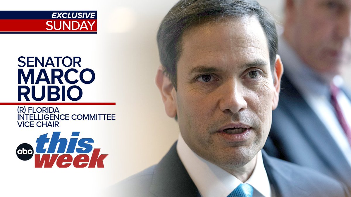 SUNDAY EXCLUSIVE: Following the deadly attack in Moscow, @jonkarl speaks with Senate Intelligence Committee Vice Chair @SenMarcoRubio for the latest on global threats, plus the state of the 2024 race. @ThisWeekABC trib.al/k7xtZNQ