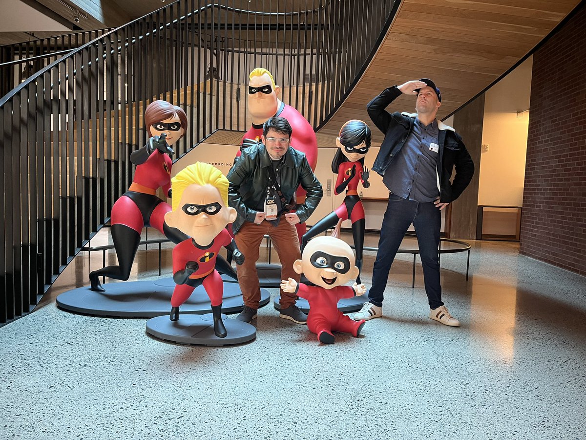 On my last day at #GDC I had a chance to visit the @Pixar offices alongside fellow traveler Maclaine Diemer, and wow what a treat it was. Thanks @AlecBartsch for a singular experience!