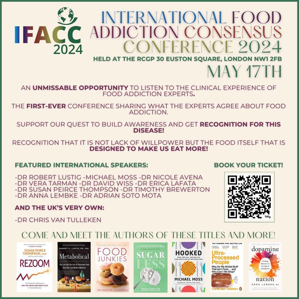 Is food addiction real? If so, what causes it? How best do we treat it? Does it deserve to be an official medical diagnosis? If so, what should we call it? You're invited to the world's first International Food Addiction Consensus Conference, taking place in London on Fri May