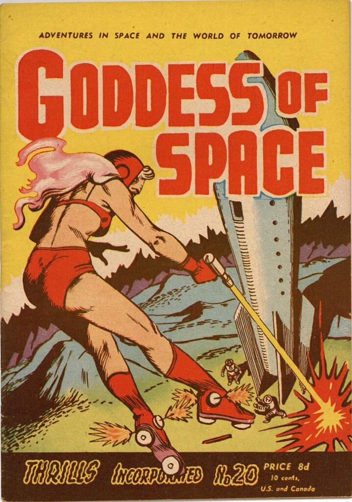Goddess Of Space 

pulpcovers.com/goddess-of-spa… 
# Covers, Babes, Magazine, Sci-Fi, Space Ship, Thrills Incorporated