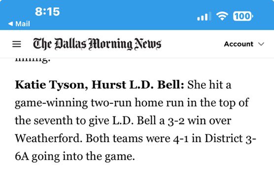 LDBellSoftball tweet picture