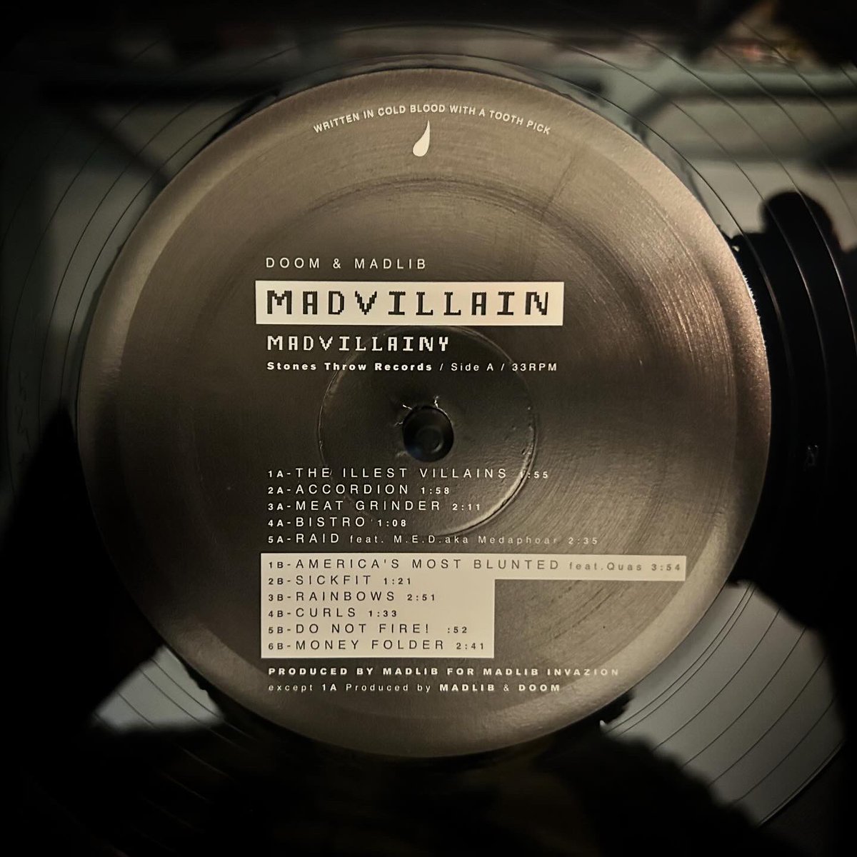 #currentlistening: Madvillain — Madvillainy (2004, @stonesthrow) 
-
20 candles for DOOM and Madlib’s collaborative masterpiece, Madvillainy. 
-
#madvillain #madvillainy20 #mfdoom #allcapsdoom #thesupervillain #viktorvaughn #madlib #lordquas #quasimotomadlib #stonesthrowrecords