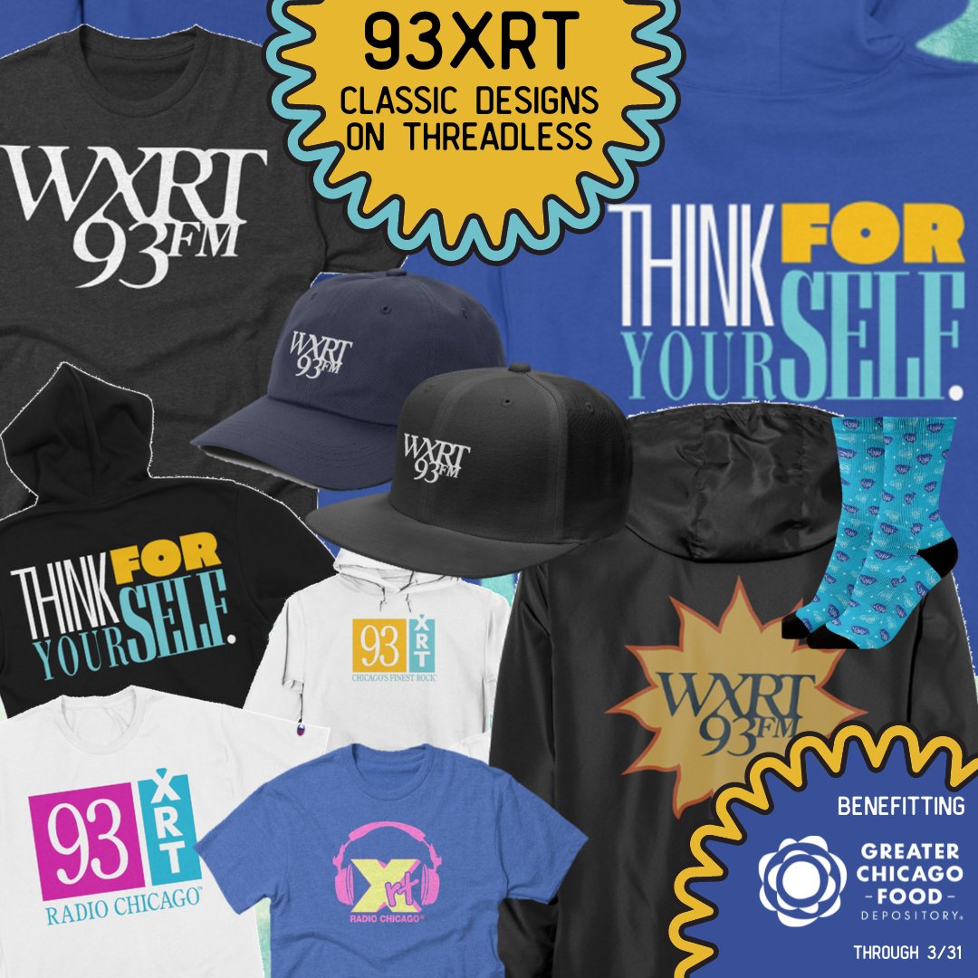 Rep @93xrt while supporting a great cause! Now until 3/31, proceeds from the XRT Threadless Store will benefit our mission to #EndHungerNow. Shop now at bit.ly/4anaGQG!