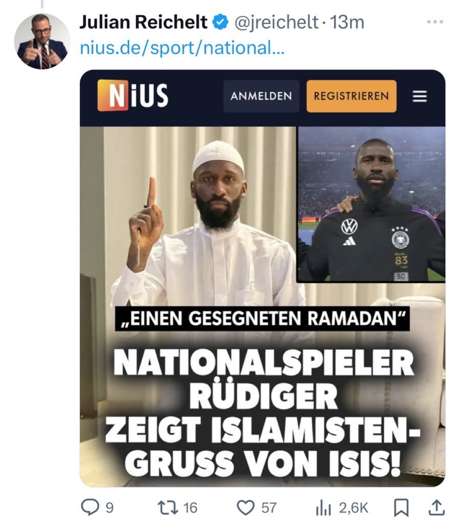 Wer mich schon länger kennt, der weiß, dass es nichts mehr gibt, was ich verachte, als Extremismus/Islamismus.

Was ich aber auch sehr verachte, sind FakeNews, Hass &amp; Hetze.

Julian Reichelt &amp; Anabel Schunke sind da ganz oben dabei.

Zur Aufklärung:

Dieser Gruß von Antonio