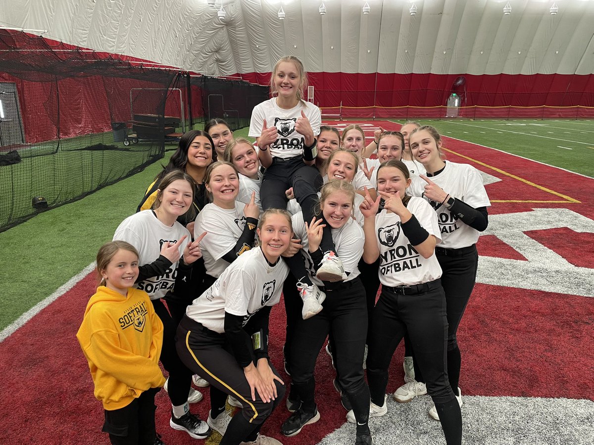 Week 2 in the books. We scrimmaged our little hearts out the past two days. 🥎 🐻We have ONE senior this year & we LOVE & APPRECIATE her. “We rise by lifting others.” 🖤💛