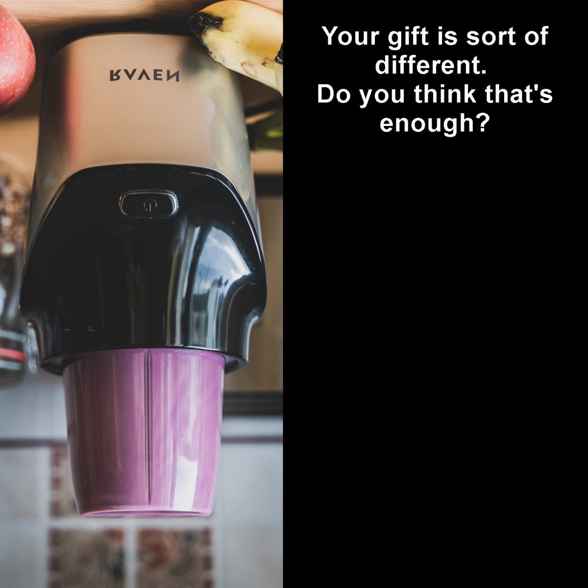 Your gift is slightly different. Do you think that'll be enough? Get a gift that matters: OddGiftFinder.com
(#gift, #weddingGift, #anniversary, #anniversaryGift, #weddingPresent, #appliance, #blender, #giftIdea, #smallGift, #largeGift, #surpriseGift, #unique,  #unusual)