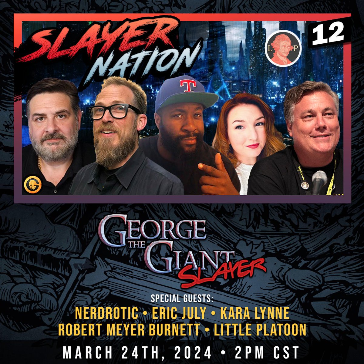 Join me this Sunday March 24th for Slayer Nation Live as we talk Ghostbusters, House of the Dragon, Disney Acolyte and more. Get Ready! 📆 Sunday, 2 PM CST | 8 PM GMT (UK) Share with Everyone! @Nerdrotics @EricDJuly @PlatoonPod @RMBee @Kara_Creates @MikeCanulSJ