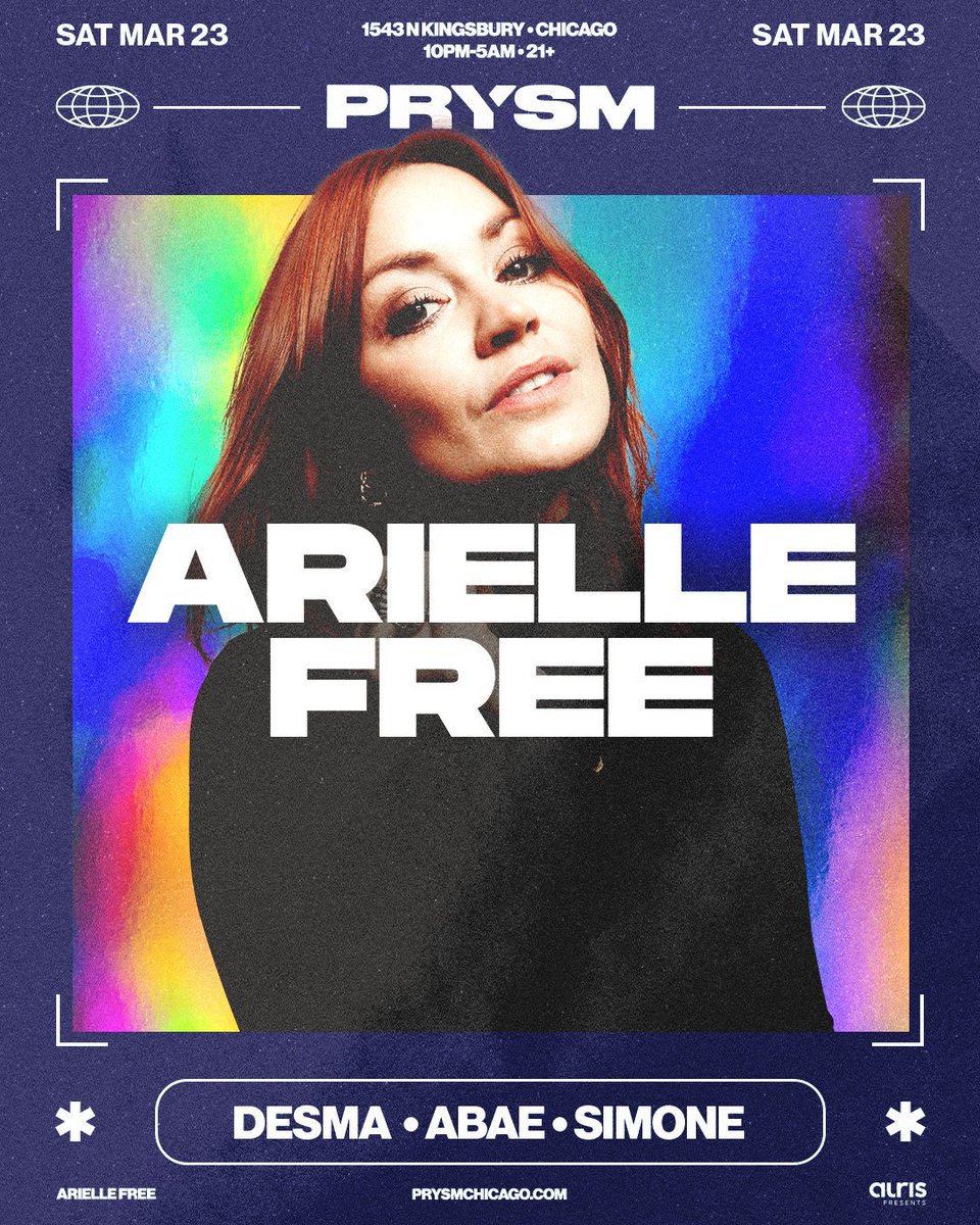 TONIGHT 🎉 Scottish powerhouse DJ/producer/radio presenter/podcast host/label owner/all-around incredible person @ariellefree lands in Chicago for her first ever US headline set! 🎟️: hive.co/l/ariellefree0…