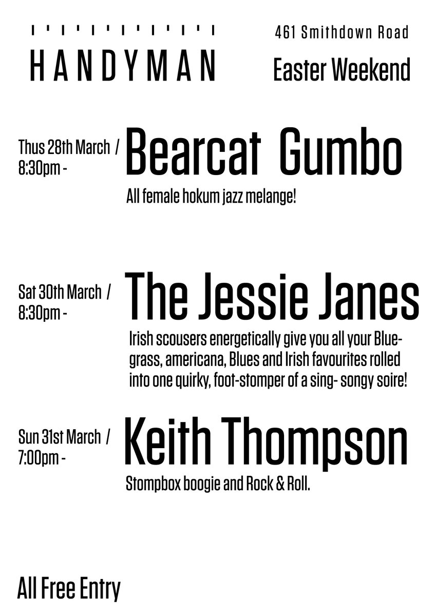Easter Weekend at the @handymanSmarket / @handymanbrewery - The Jessie Janes / Bearcat Gumbo / Keith Thompson 🐰🐰🥚🥚🥚🍫🍫🍫🐣🐣🐣