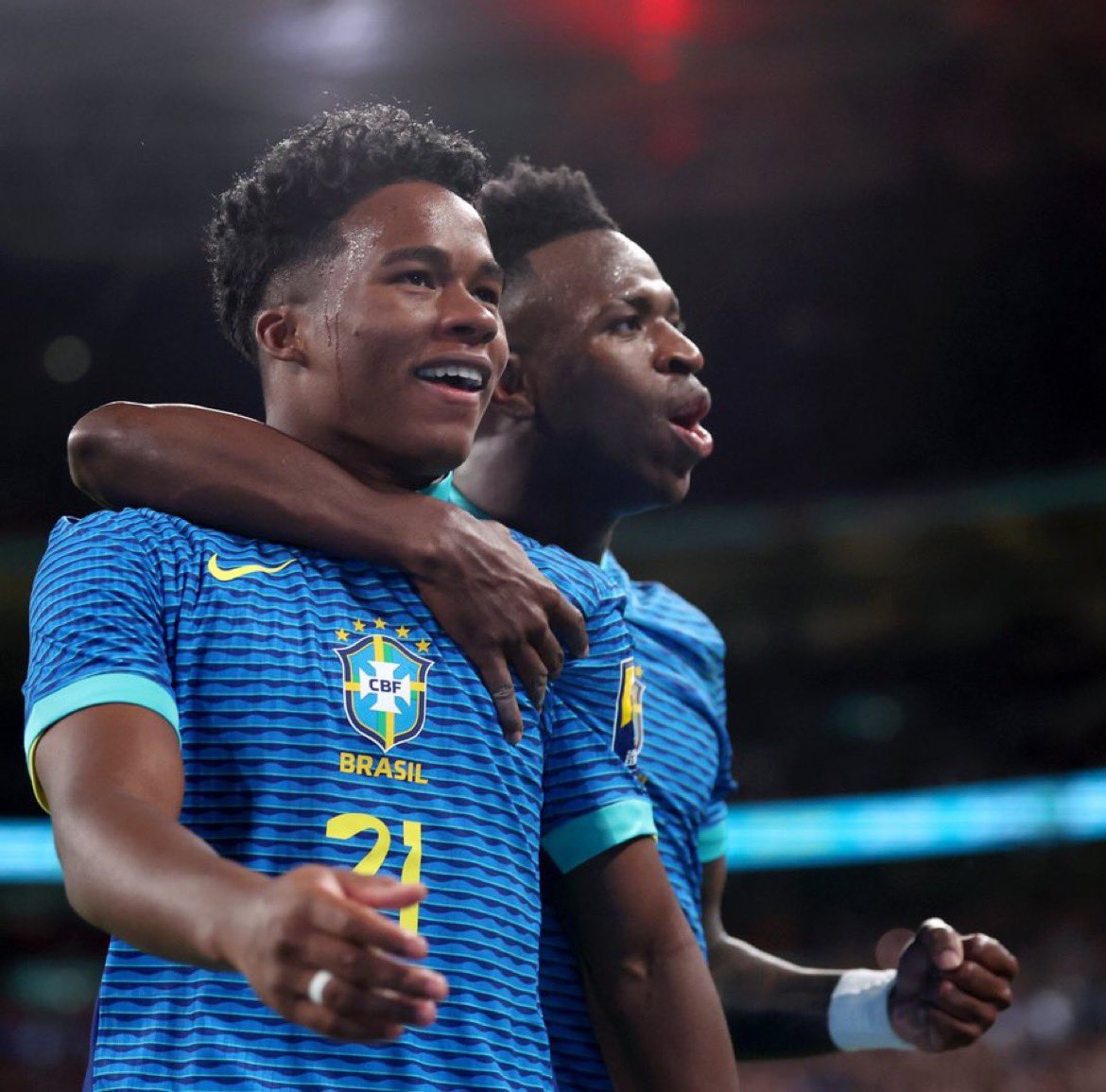 MadridXtra's tweet photo. At 17 years and 246 days, Endrick is the youngest ever male player to score a senior career goal at Wembley Stadium for club or country. @OptaJoe https://t.co/rUKa9av1DB