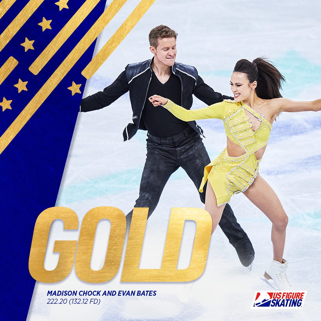 World Title = DEFENDED 🥇🇺🇸👏

Madison Chock and Evan Bates complete an undefeated season and become the first U.S. ice dance team to win back-to-back titles at the World Championships! 🙌🙌🙌

#WorldFigure #WorldsMTL24 #figureskating