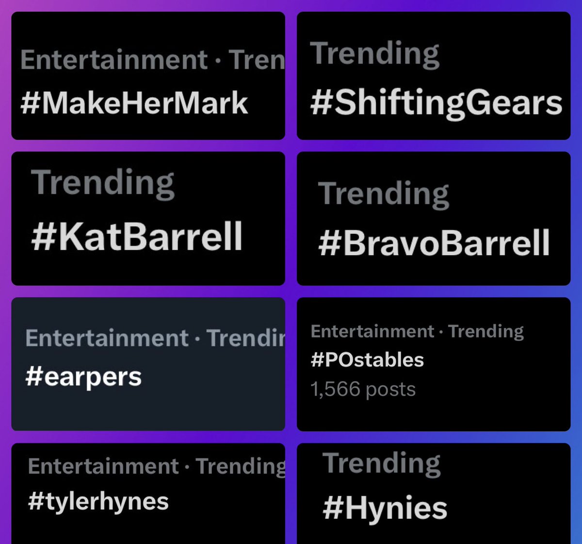 Everything trending tonight building for for #ShiftingGears @RealCrystalLowe 

Fandoms United to support our favourite people! 💜

#MakeHerMark #Hallmark #HynEarpAbles