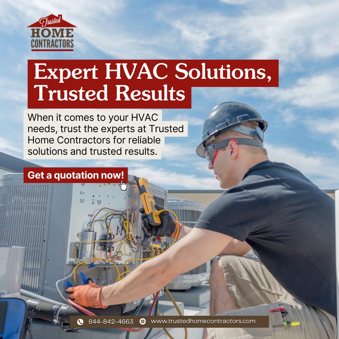Trust Trusted Home Contractors for your HVAC needs! 🛠️ With years of experience and top-notch service, we offer reliable solutions tailored to your home. Visit trustedhomecontractorsinc.com to learn more. #HVACExperts #TrustedResults #HomeComfort #TrustedHomeContractors