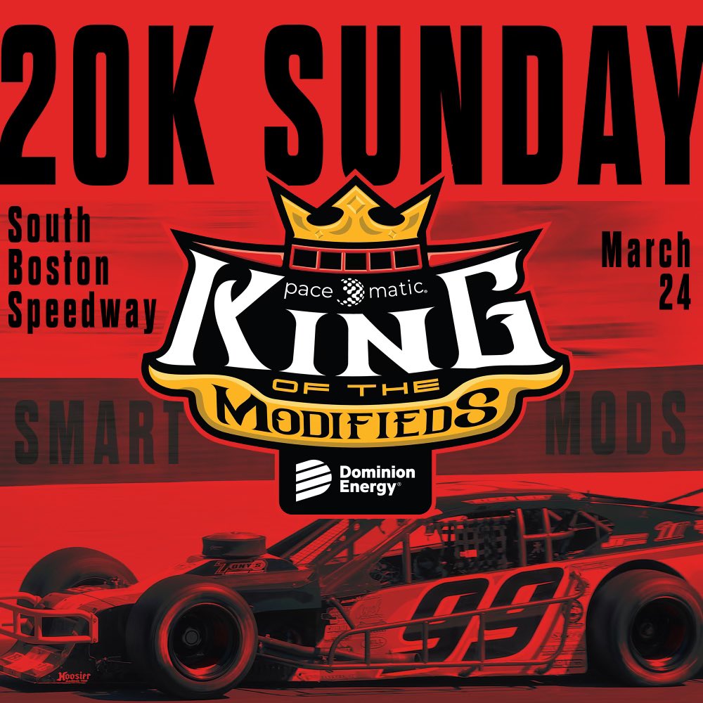 Tomorrow, we crown a King! 👑 🗓️ Sunday March 24 💰 20k to Win, 10k for second 📍 @SoBoSpeedway57 📺 Live on @FloRacing @paceomatic | @DominionEnergy