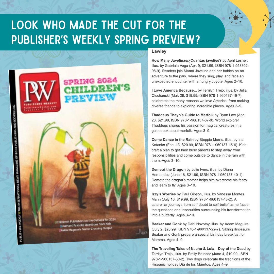 ⭐️ Look who's being featured in PUBLISHER'S WEEKLY!! ⭐️ publishersweekly.com/pw/by-topic/ne… @PublishersWkly @CoMandrake @StephAMorris1 @NovotnyDebi #publishersweekly