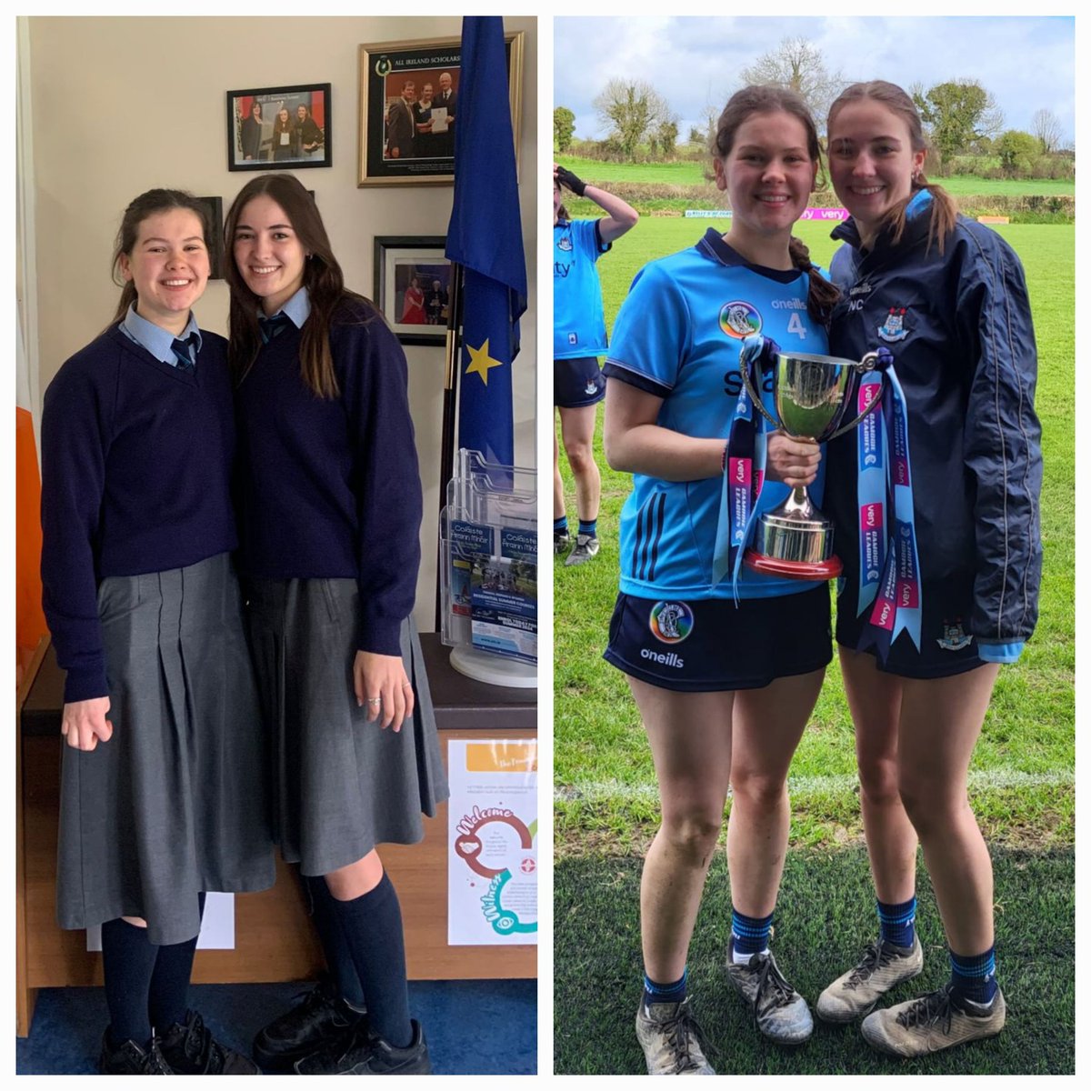 Exceptionally busy day for these two amazingly talented @ManorHseRaheny 6th years. Leaving Cert Oral Exams in the morning and National League Final in the afternoon 👩‍🎓👩‍🎓🏆 @CamogieDublin @Staycity @very_ireland #OurGameOurPassion #leavingcert #proudyearhead