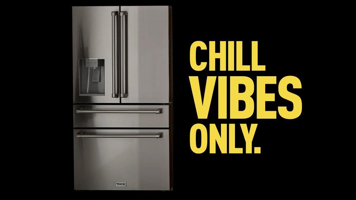 Behold: a fortress of freshness 🏰 that chills meat, veggies, and your favorite brews or bottles of wine to perfection. ❄️ Just another reason the 36-Inch Professional French Door Refrigerator with Ice and Water Dispenser reigns supreme. 💪 bit.ly/49L1pll #THORKitchen