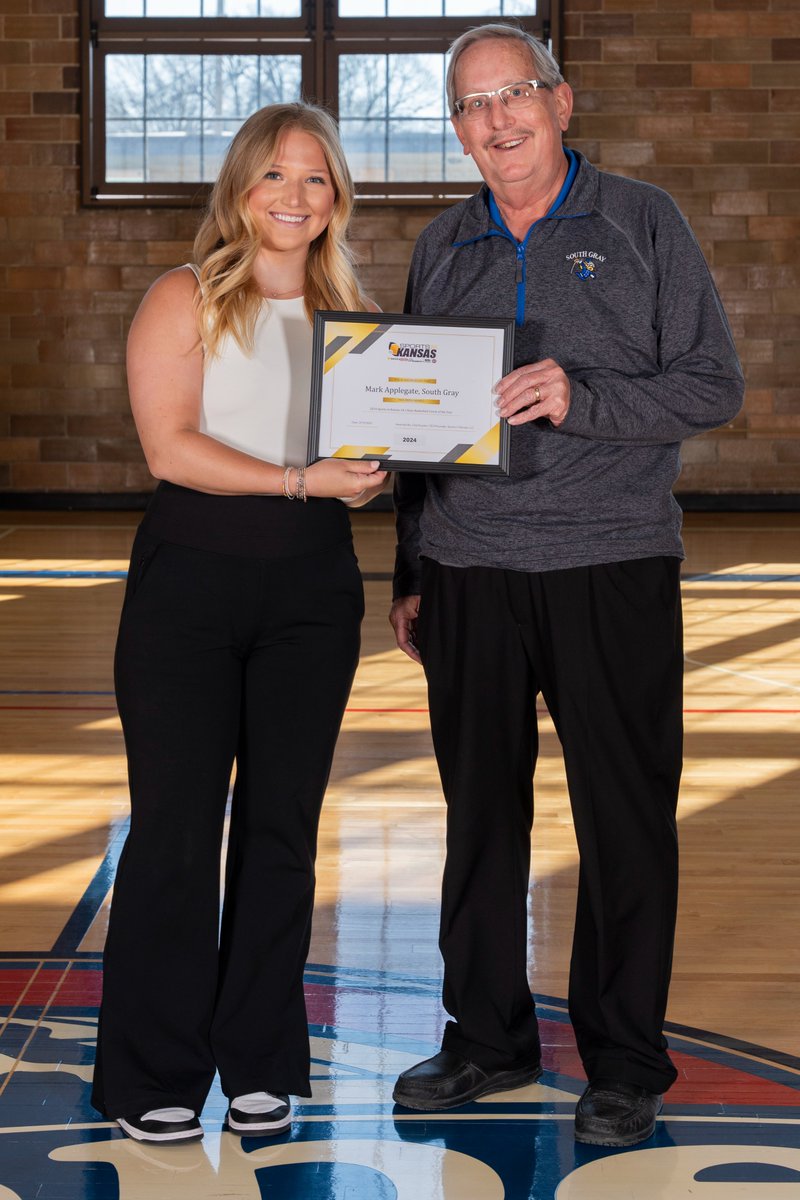 2024 Sports in Kansas 1A-I Boys🏀 Coach of the Year

Mark Applegate, South Gray

Mark Applegate has captured five state titles (1997, 2007, 2008, 2018, 2024) at South Gray with an incredible 793 wins and 230 losses in 42 years, all at SG. Applegate captured the 2024 1A-I title by