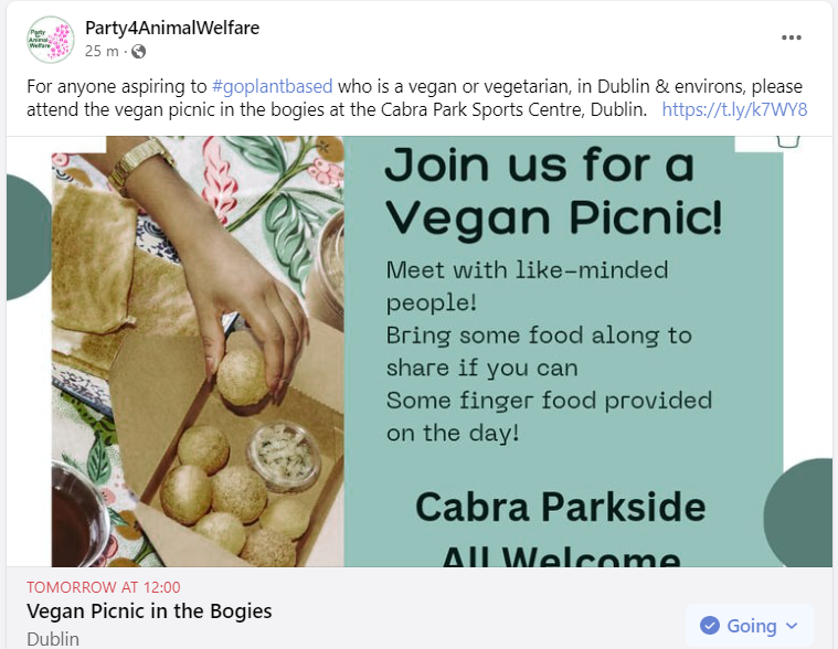 For anyone aspiring to #goplantbased who is a #vegan or #vegetarian, in #Dublin & environs, please attend the #veganpicnic in the #bogies at the #Cabra Park Sports Centre, Dublin.   t.ly/k7WY8   @VeganSocietyIE