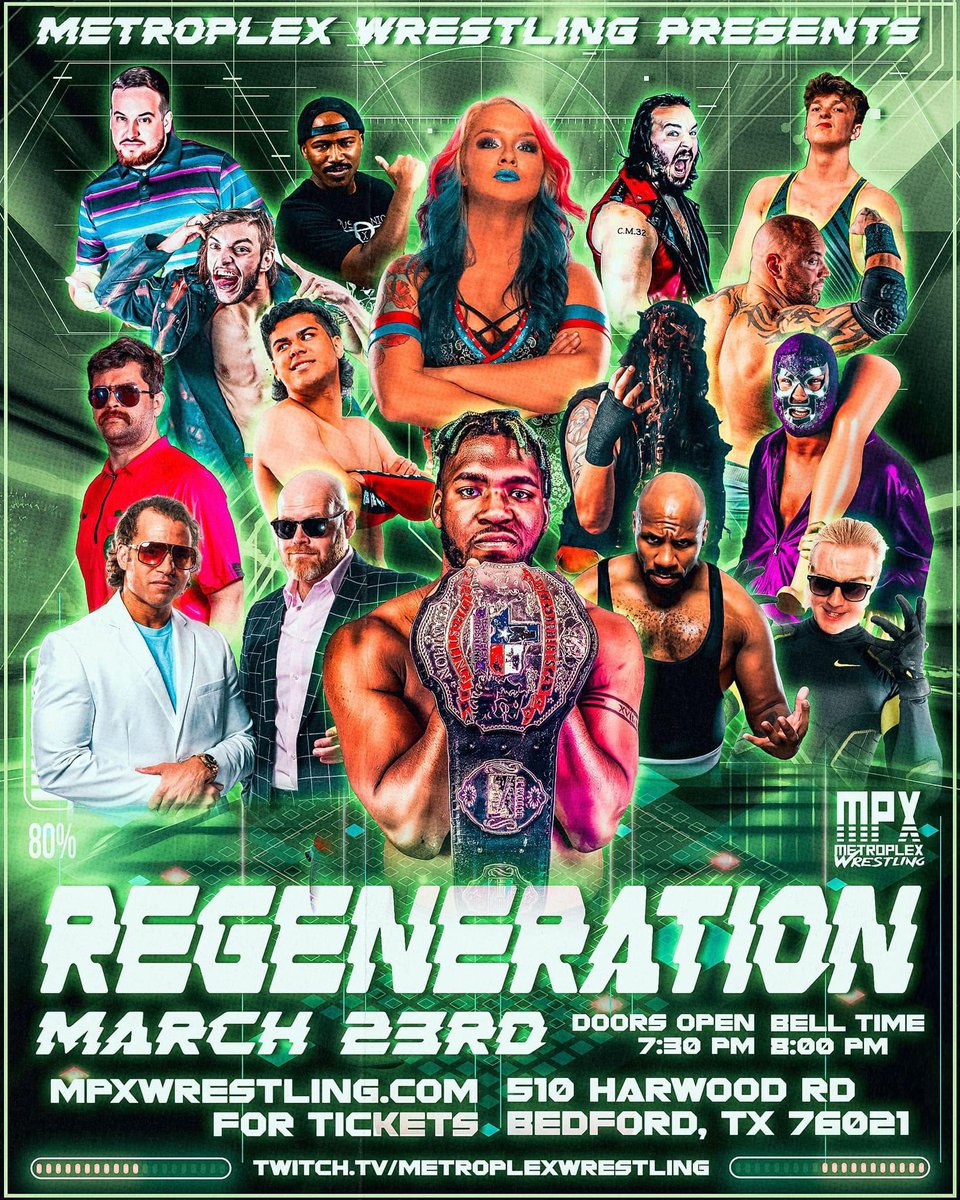 TONIGHT! After the most EPIC show in @MPXWrestling history, we Regenerate! 

🎟 at mpxwrestling.com 

New MPX Addicts Champ @DemoDiamondpw defends against Tommy Dean 

Plus: @DaveSegan, @skydelacrimosa, @T_Prince469, @GabeWilder93, @machi_slams returns to action, and more!