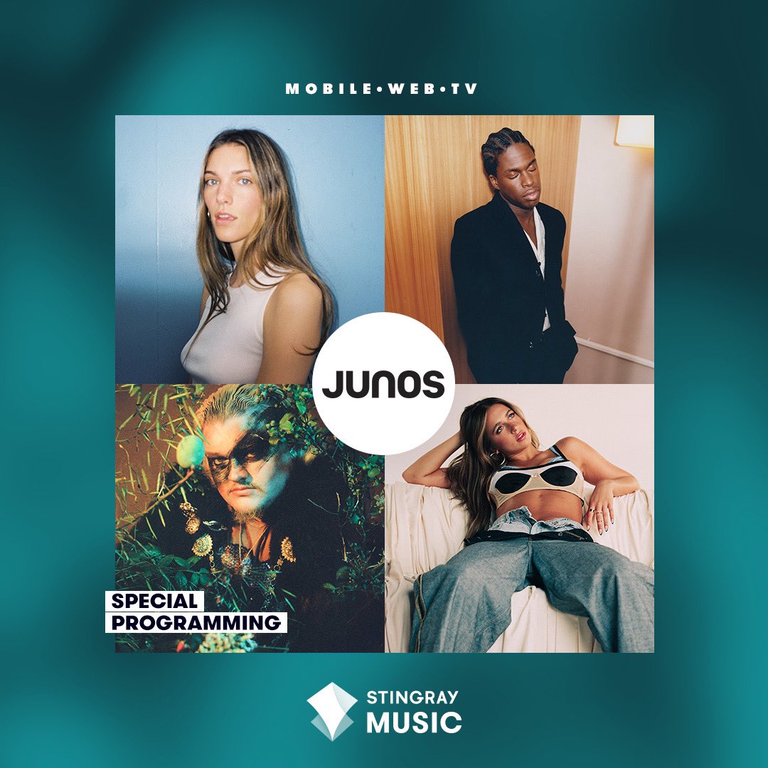 Get ready for @TheJUNOAwards this weekend with this special channel on Stingray Music! Listen to your favorite artists like @Charlottecardin, @tatemcrae , @iamtalk , #DanielCaesar, and many more! Listen here➡️sting.ly/4cuVgfm